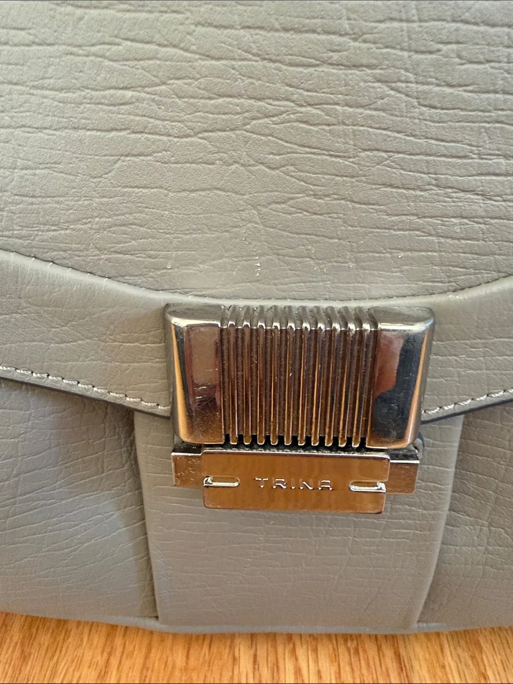 Trina Turk Lady Catherine Taupe Leather Top-Handle Satchel, NWOT